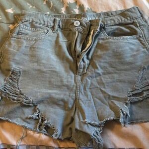 American Eagle Outfitters Women's Distressed Gray Shorts